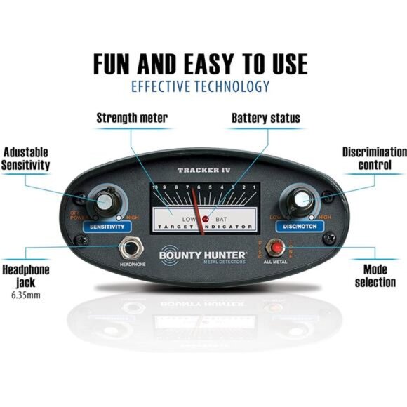 Bounty Hunter TK4 Tracker IV Metal Detector with 8-inch Waterproof Coil - Picture 5 of 7